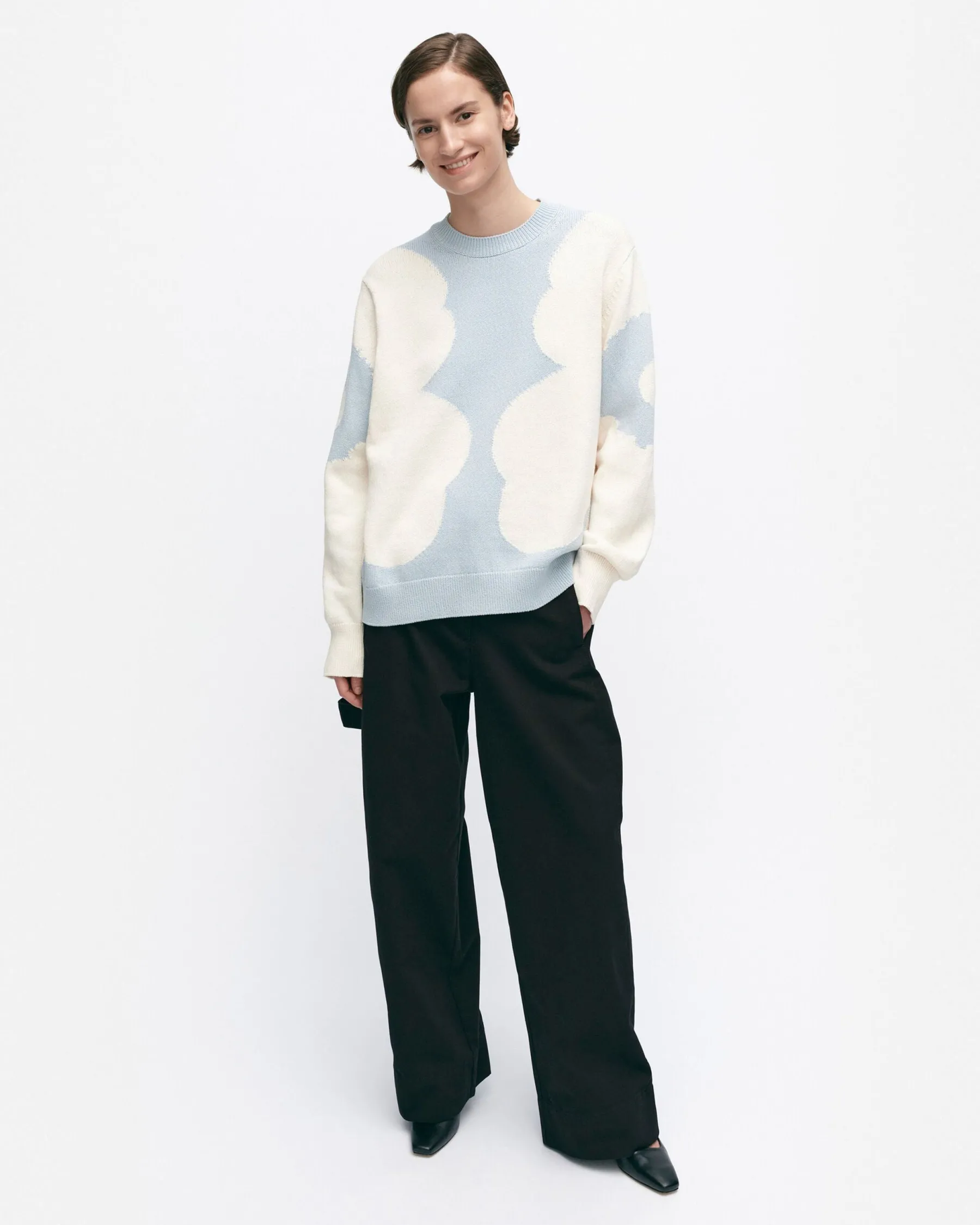 Unisex^Marimekko Arkki Heijastus Unikko Puuvillaneulepusero