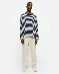 Unisex^Marimekko Kioski Tasaraita Men Longsleeve Trikoopaita