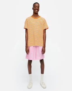 Unisex^Marimekko Kioski Tasaraita Men Shortsleeve T-Paita