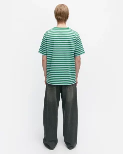 Paidat Ja Tunikat^Marimekko Kioski Tasaraita Menu00B4S Shortsleeve T-Paita