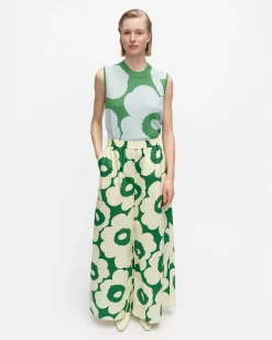Housut^Marimekko Kohti Unikko Puuvillapopliinihousut