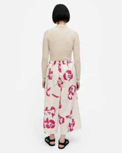 Housut^Marimekko Kressida Helakka Puuvillapopliinihousuhame