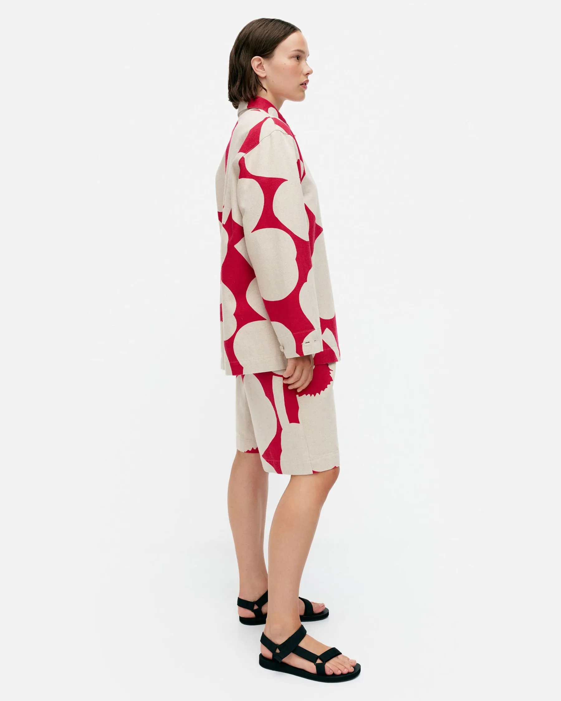 Paidat Ja Tunikat^Marimekko Kulmat Unikko Puuvillapellavapaitatakki