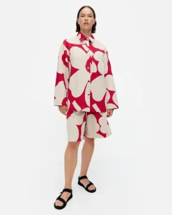 Takit Ja Jakut^Marimekko Kulmat Unikko Puuvillapellavapaitatakki