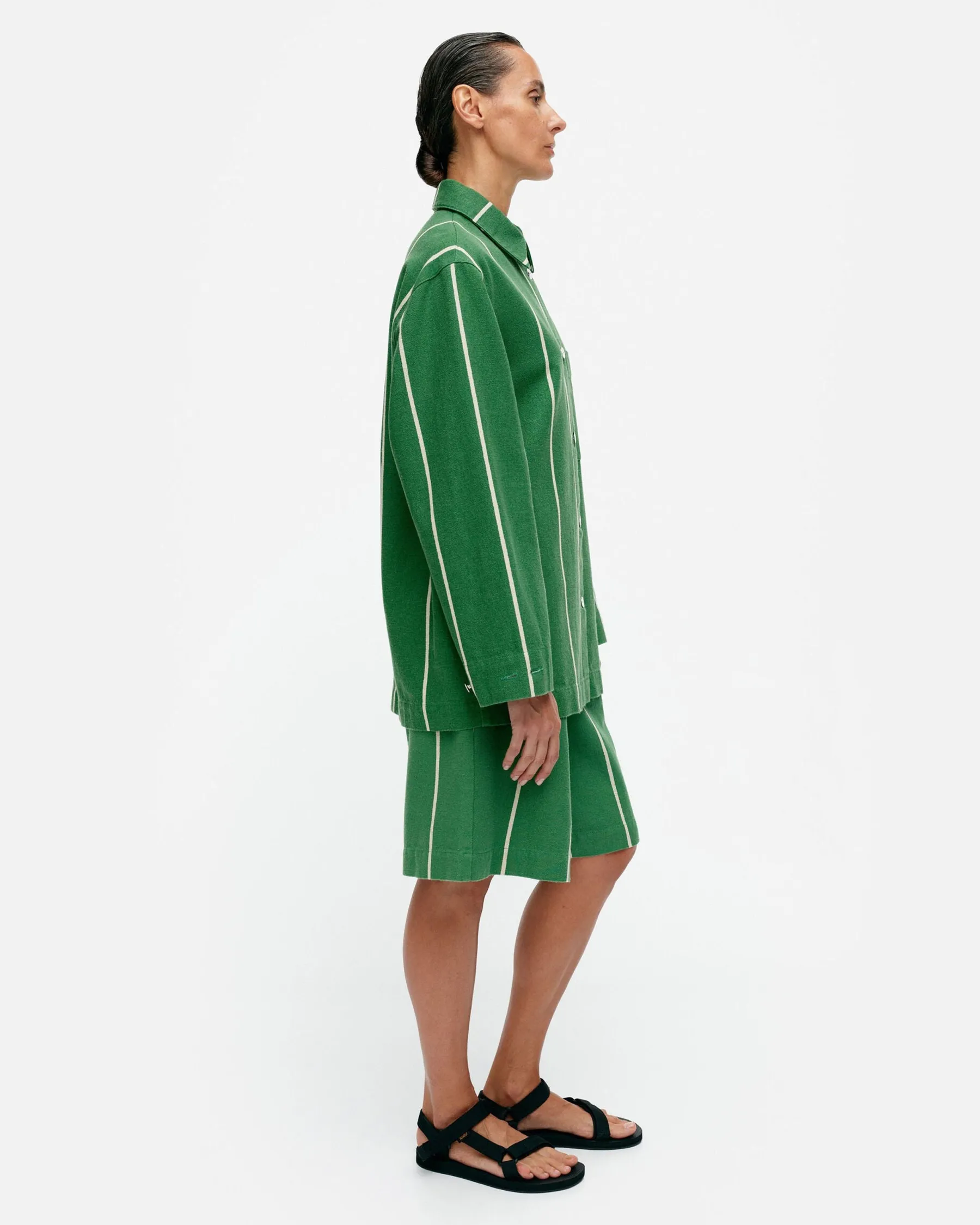 Takit Ja Jakut^Marimekko Kulmat Vesi Puuvillapellavapaitatakki