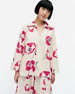 Paidat Ja Tunikat^Marimekko Mikea Helakka Puuvillapopliinipaita