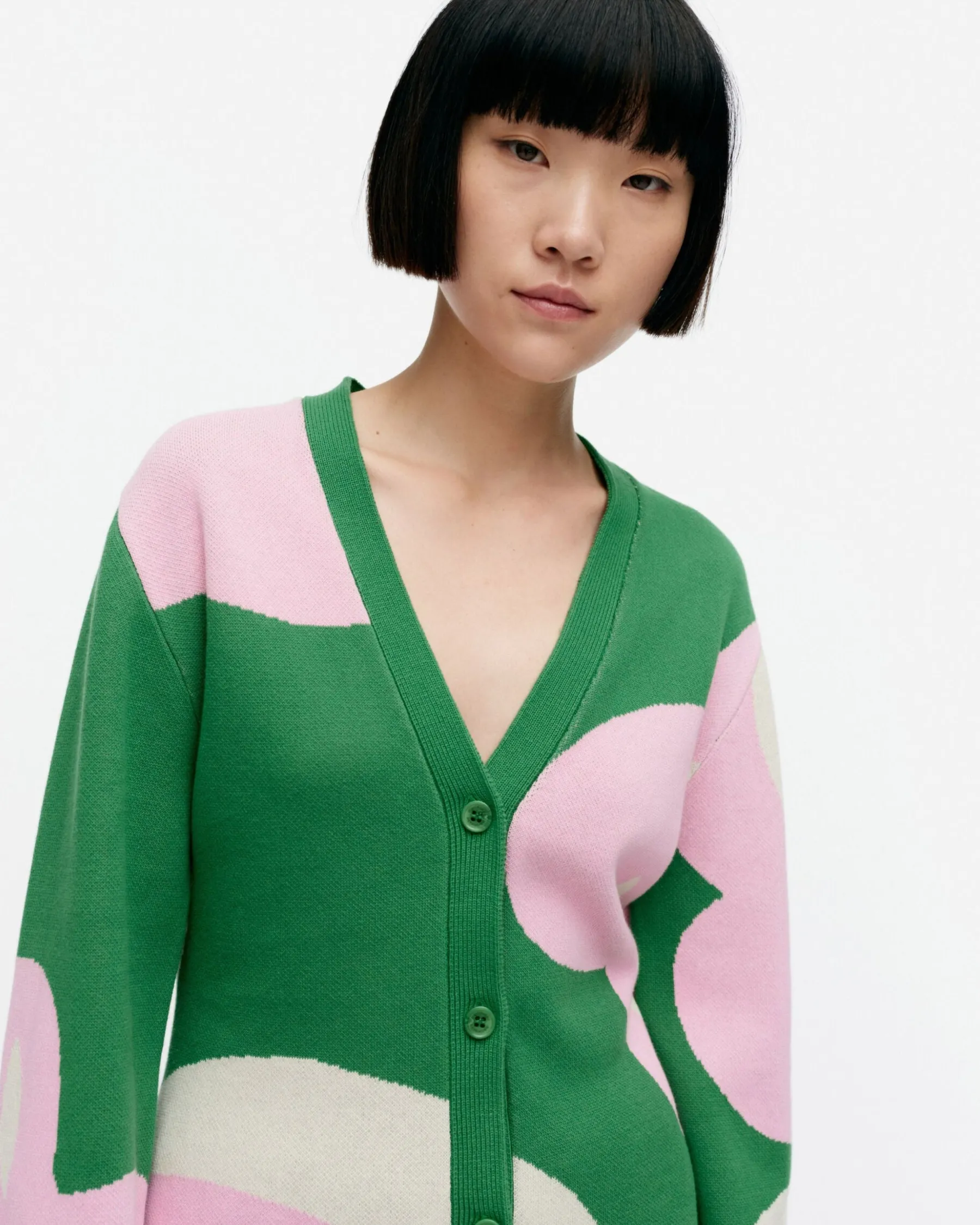 Paidat Ja Tunikat^Marimekko Tyrske Poiminto Puuvillaneuletakki